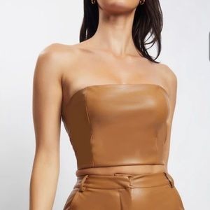 Meshki Faux Leather Top